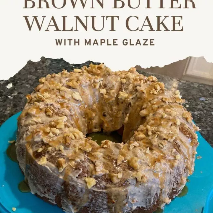 Luscious Brown Butter Walnut Cake with Maple Glaze