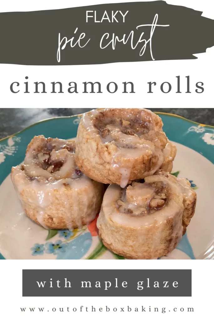 Flaky Pie Crust Cinnamon Rolls with Maple Glaze from Out of the Box Baking.com