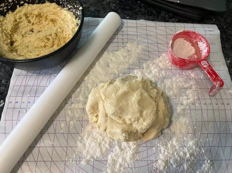 Ready to roll almond tea cake dough