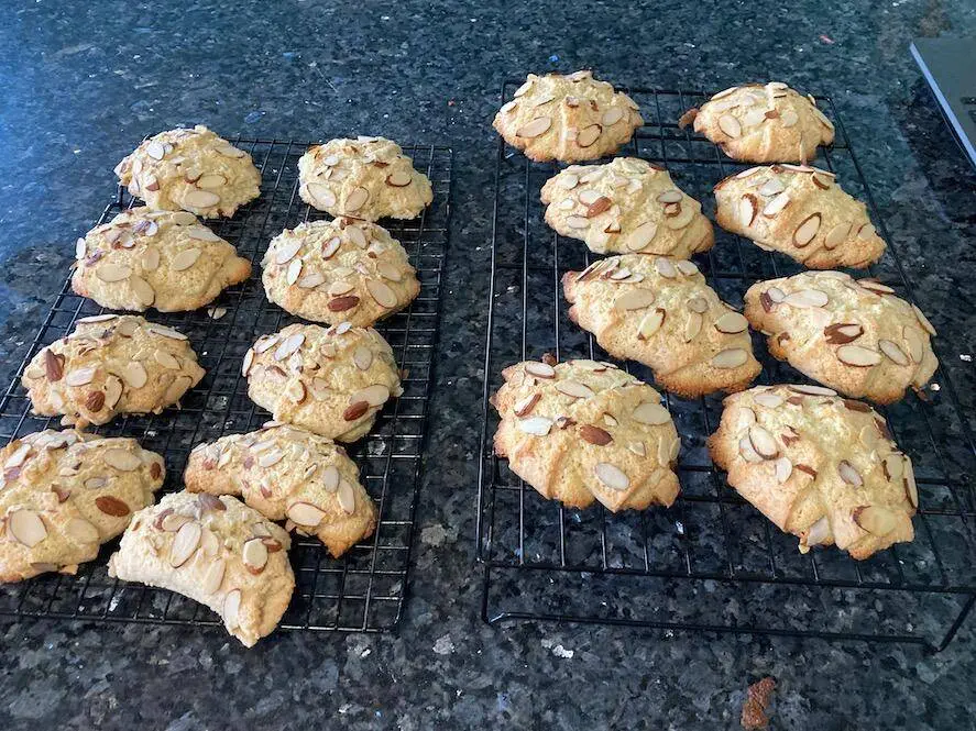 almond tea cakes, hot from the oven