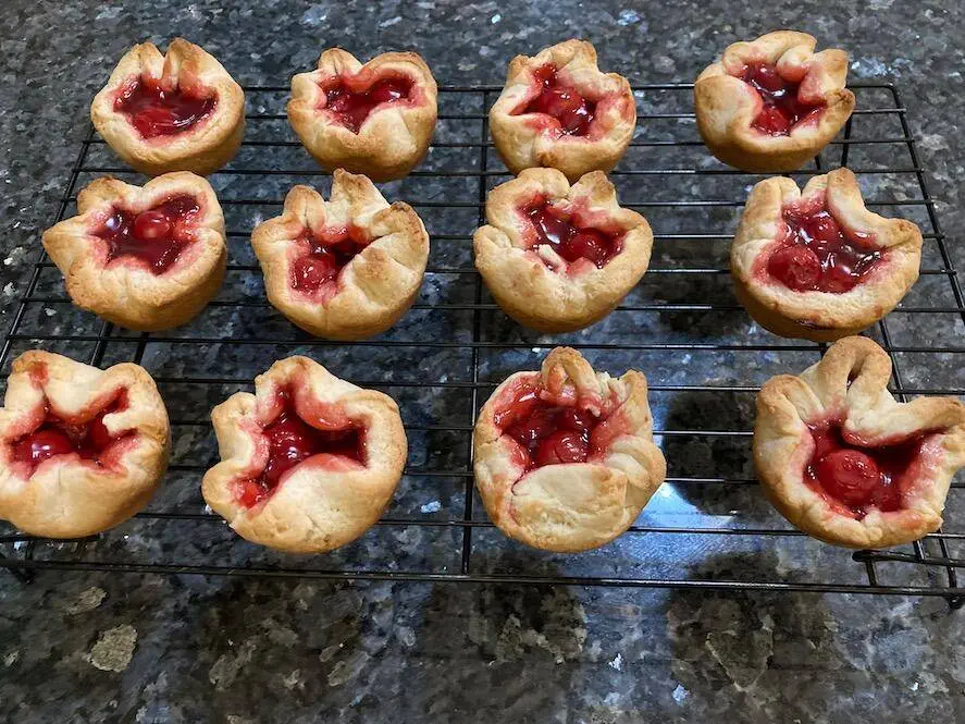 Easy Cake Mix Cherry Pies from Out of the Box Baking.com (hot from the oven)