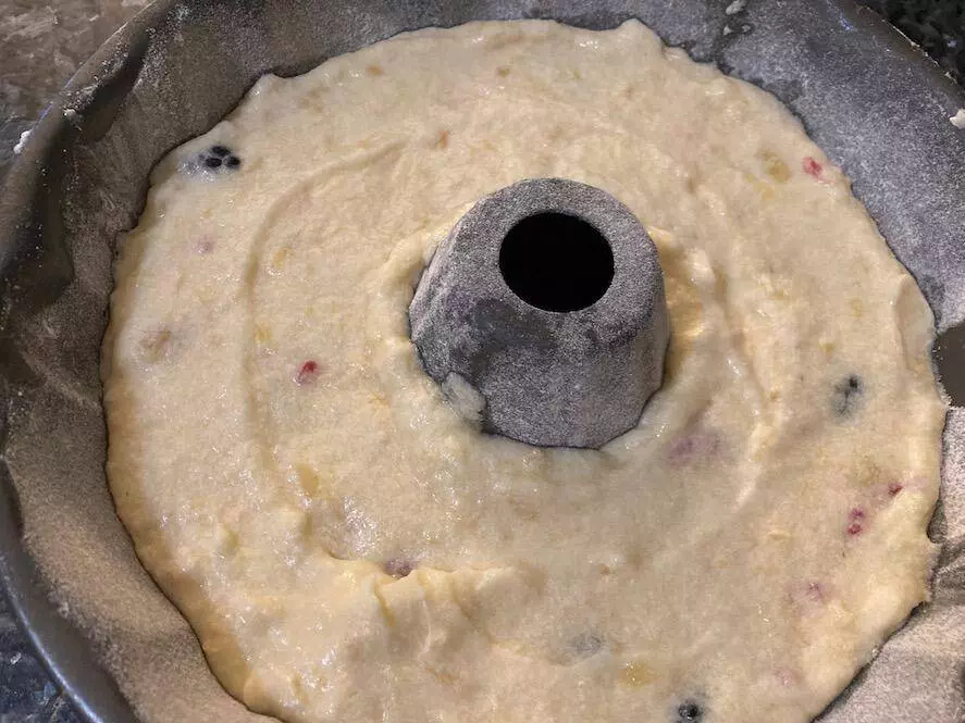 batter in bundt pan