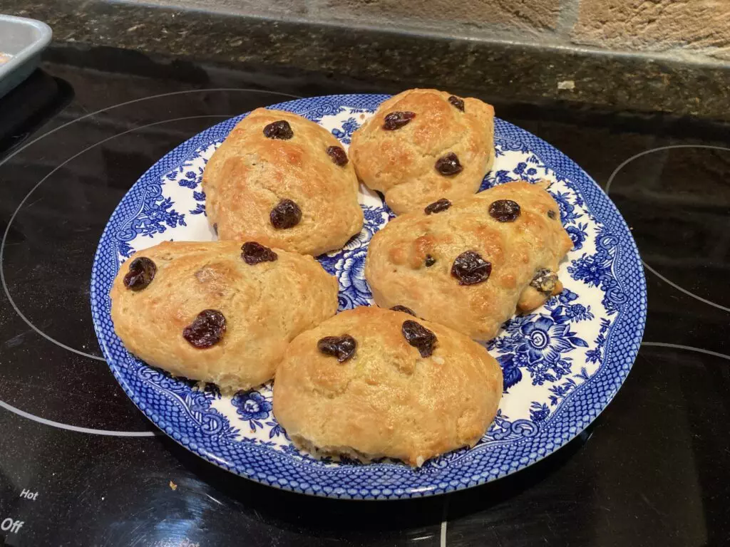 baked scones on plate