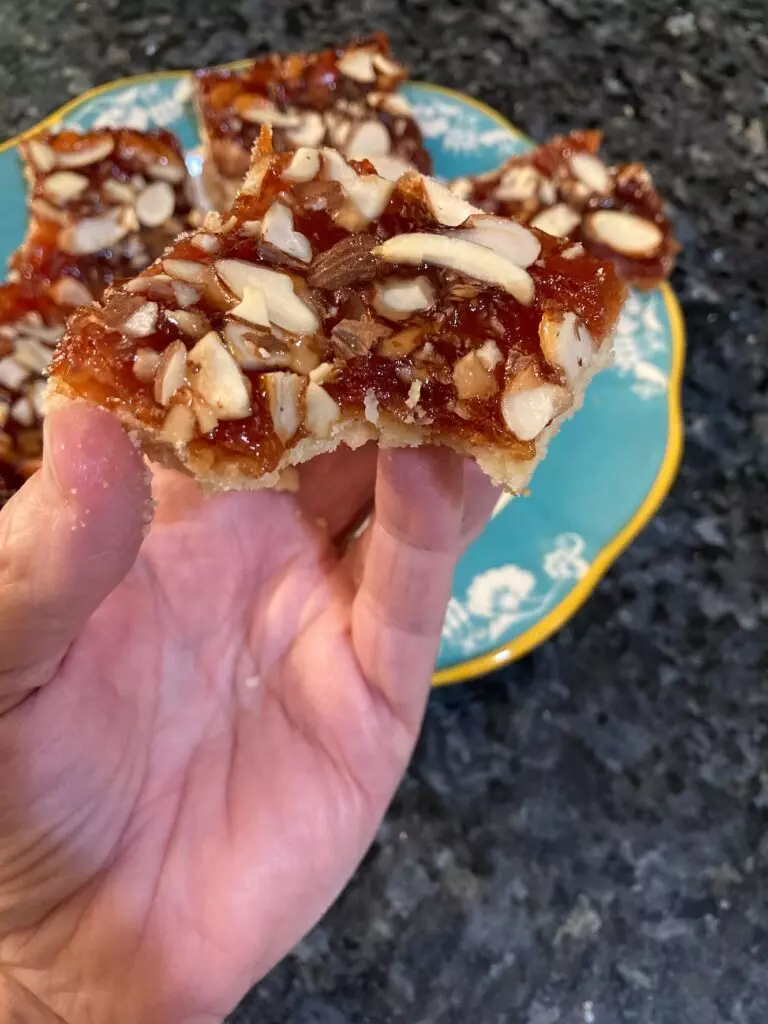 easy cherry almond bars from out of the box baking.com