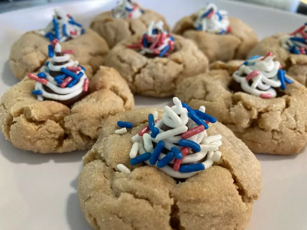 4th of July Peanut Butter Blossoms