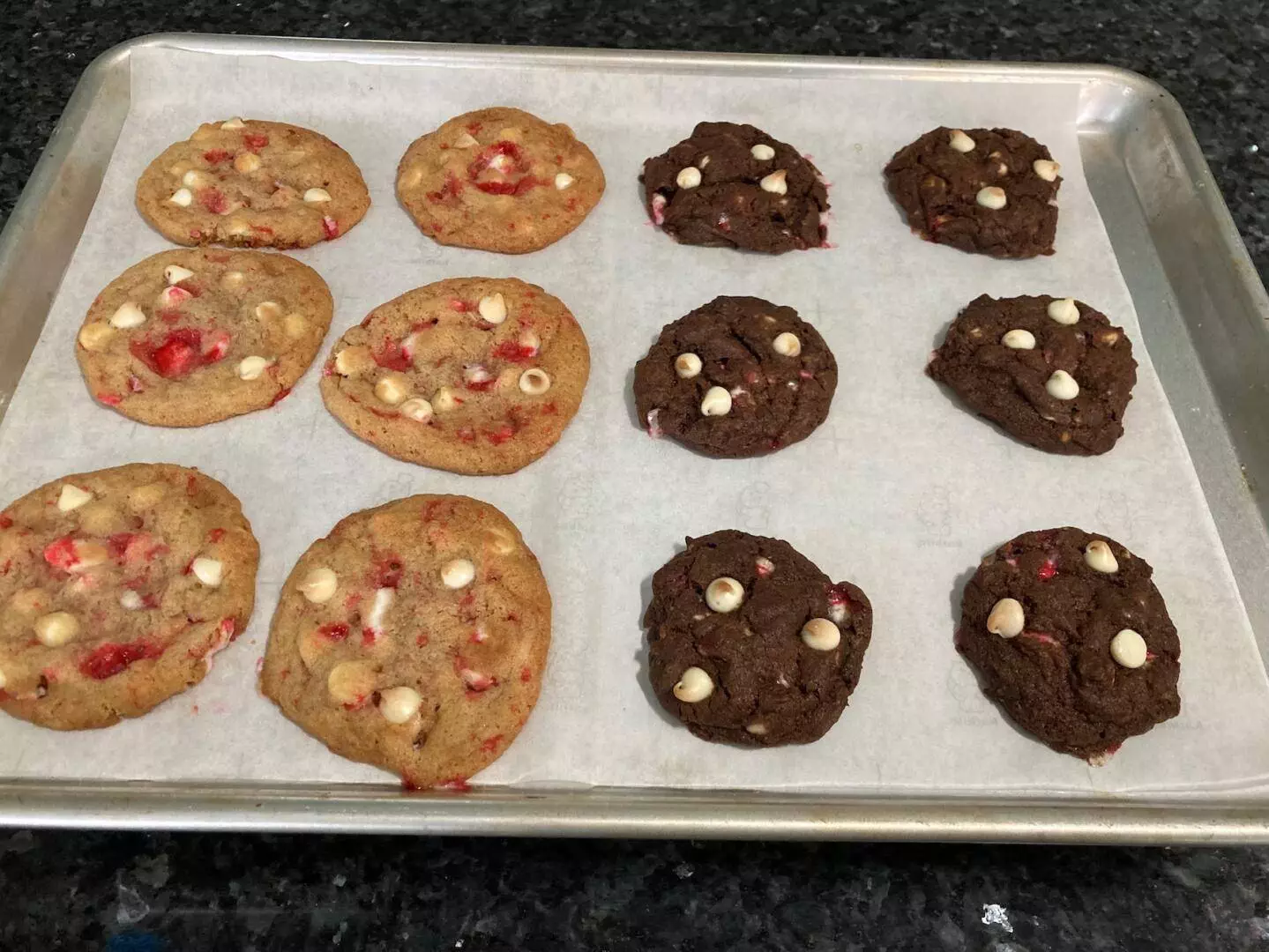 White Chocolate Candy Cane Cookies (two ways) from Out of the Box Baking.com.