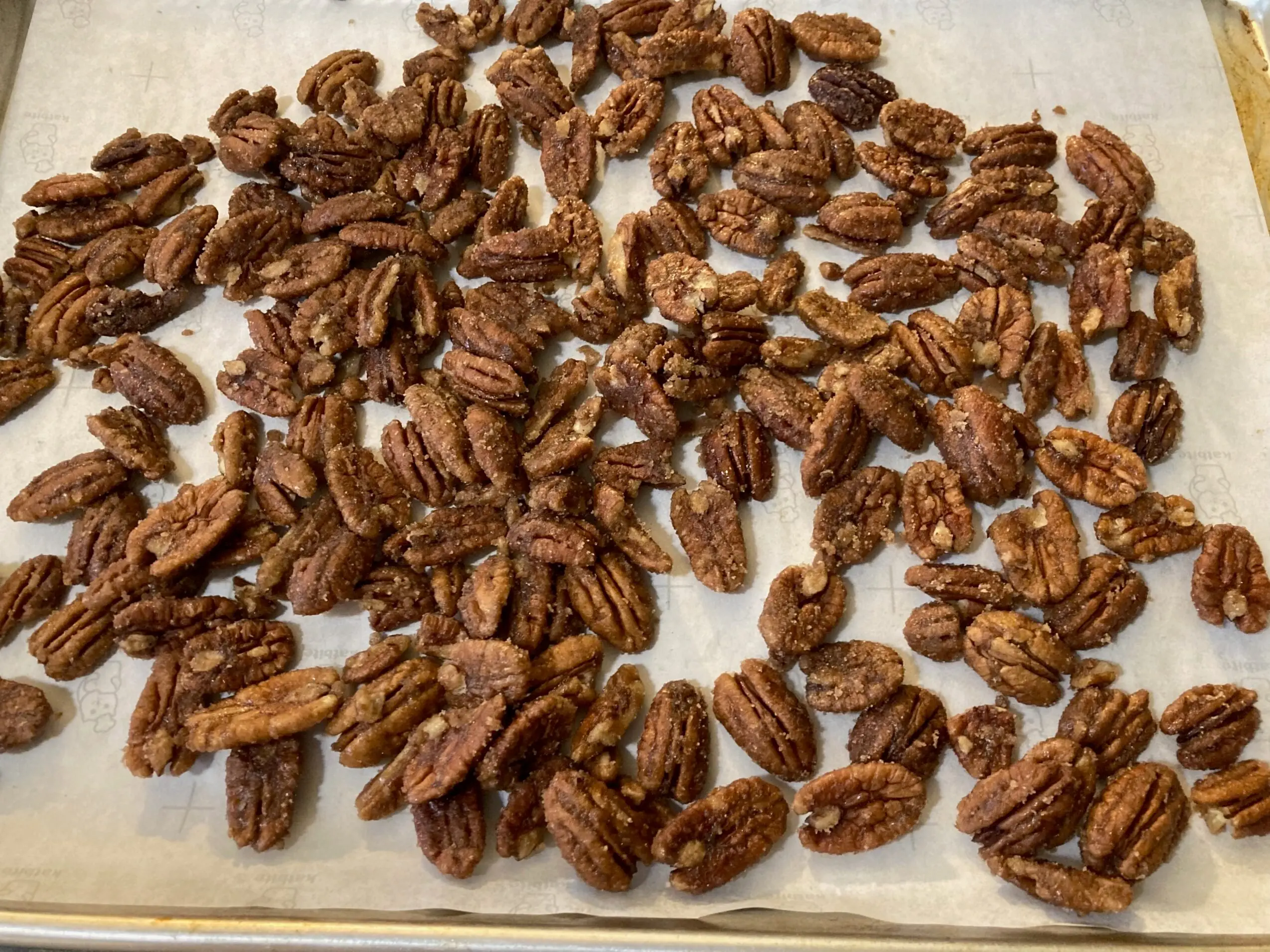 Candied pecans from Out of the Box Baking.com