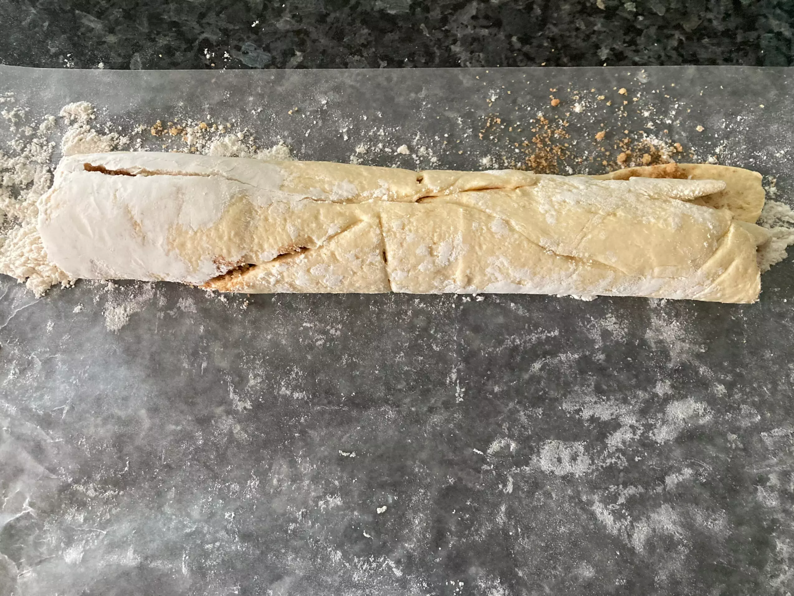 crescent rolls formed into a tube from Out of the Box Baking.com