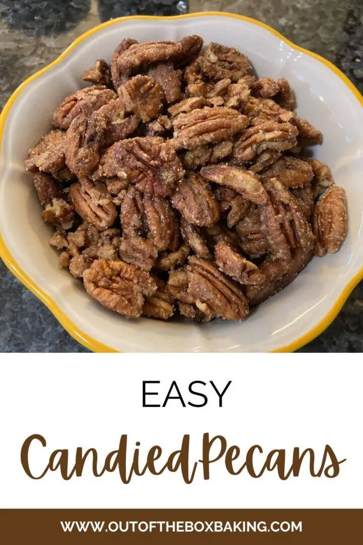 Candied pecans from Out of the Box Baking.com