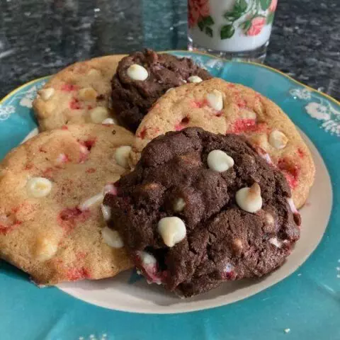 White Chocolate Candy Cane Cookies (two ways)