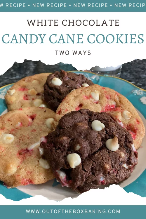 White Chocolate Candy Cane Cookies (two ways) from Out of the Box Baking.com