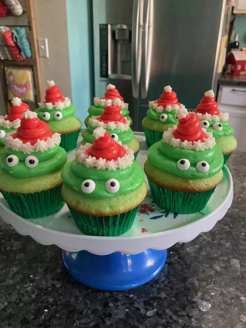 Grinch Cupcakes from Out of the Box Baking.com
