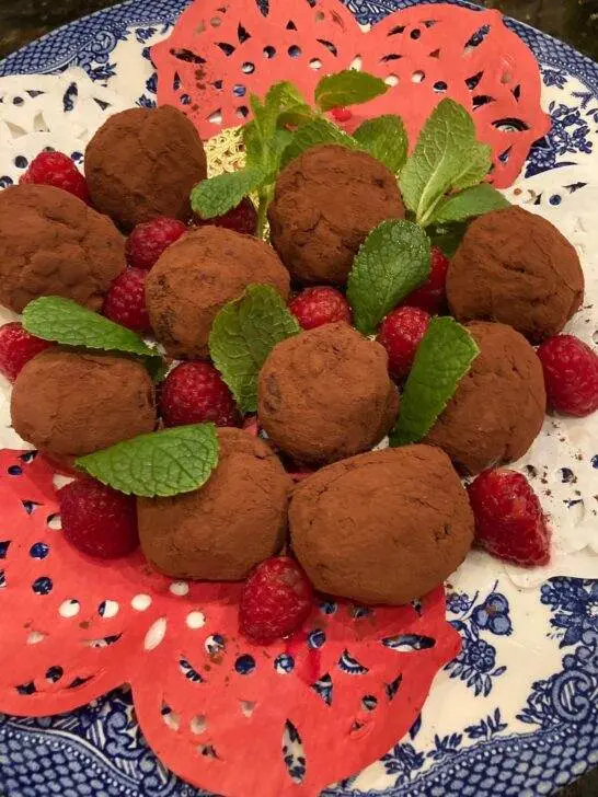 Dark Chocolate Raspberry Truffles from Out of the Box Baking.com