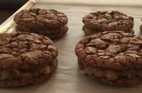 German Chocolate Cake Sandwich Cookies from Out of the Box Baking.com