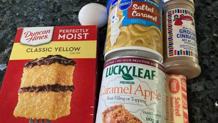 Easy Caramel Apple Bars (Doctored Cake Mix) - Out of the Box Baking