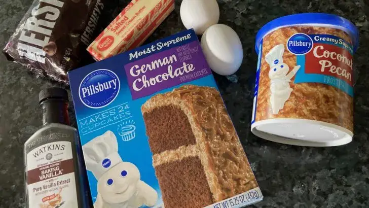 Easy German Chocolate Brownies from Out of the Box Baking.com