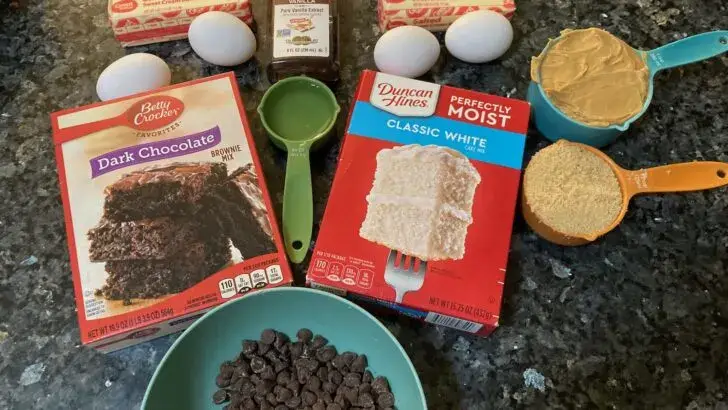 Chocolate Peanut Butter Chewies from Out of the Box Baking