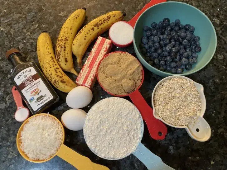 Banana Blueberry Oat Bread (with Coconut) from Out of the Box Baking