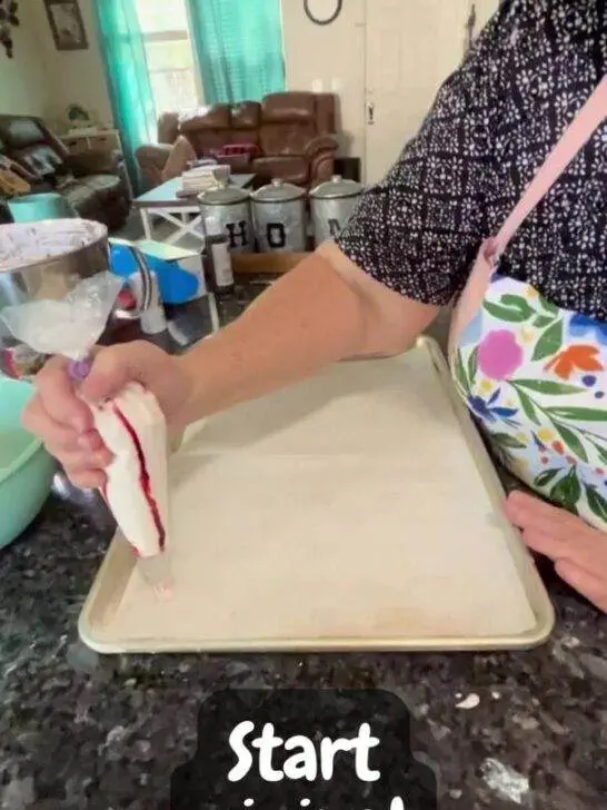 Peppermint Bark Meringues from Out of the Box Baking.com