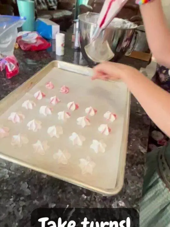 Peppermint Bark Meringues from Out of the Box Baking.com