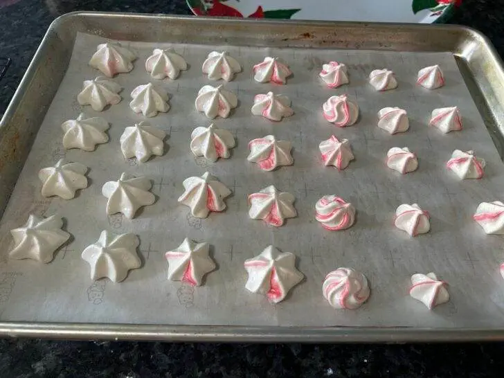 Peppermint Bark Meringues from Out of the Box Baking.com