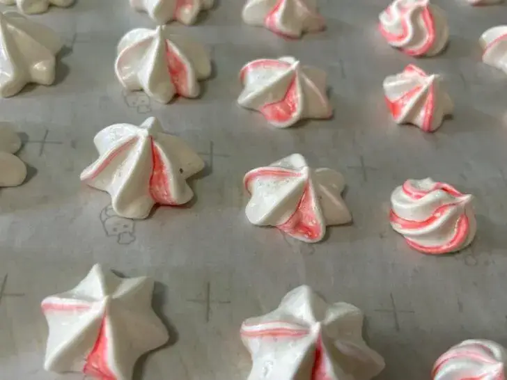 Peppermint Bark Meringues from Out of the Box Baking.com
