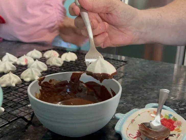 Peppermint Bark Meringues from Out of the Box Baking.com