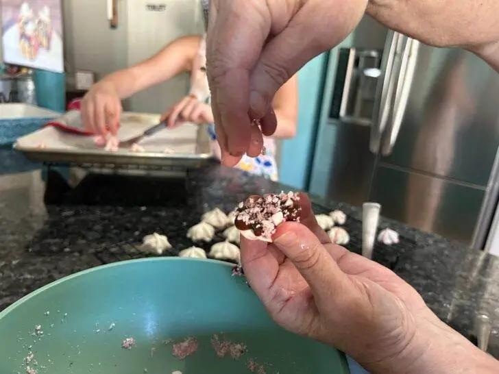 Peppermint Bark Meringues from Out of the Box Baking.com