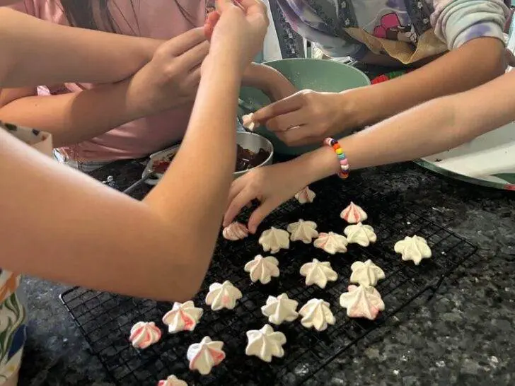 Peppermint Bark Meringues from Out of the Box Baking.com
