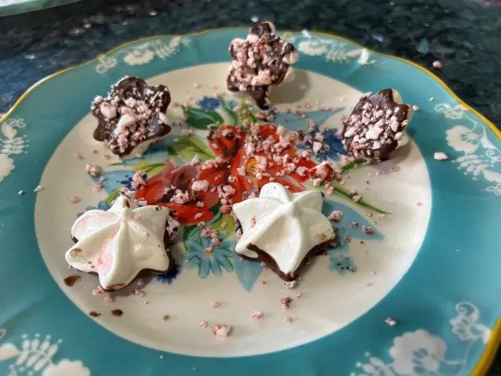 Peppermint Bark Meringues from Out of the Box Baking.com