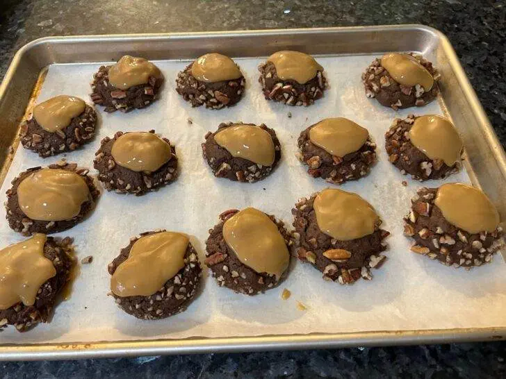 Crumbl Copycat Turtle Cookies from Out of the Box Baking