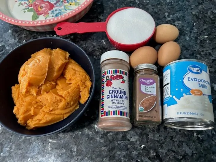 Deep Dish Pumpkin Pie ingredients from Out of the Box Baking.com