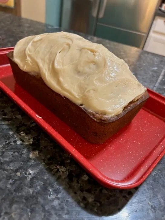 Easy Carrot Bread with Cream Cheese Frosting from Out of the Box Baking.com