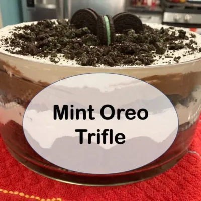 Mint Oreo Trifle in bowl