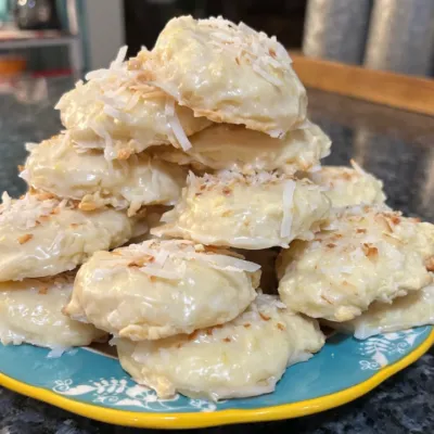 Dolly Parton Coconut Cookies with Lemon Glaze