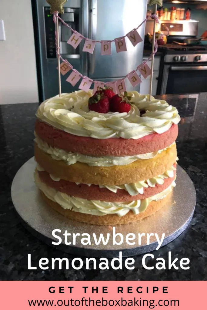 Light, fluffy, strawberry lemonade cake