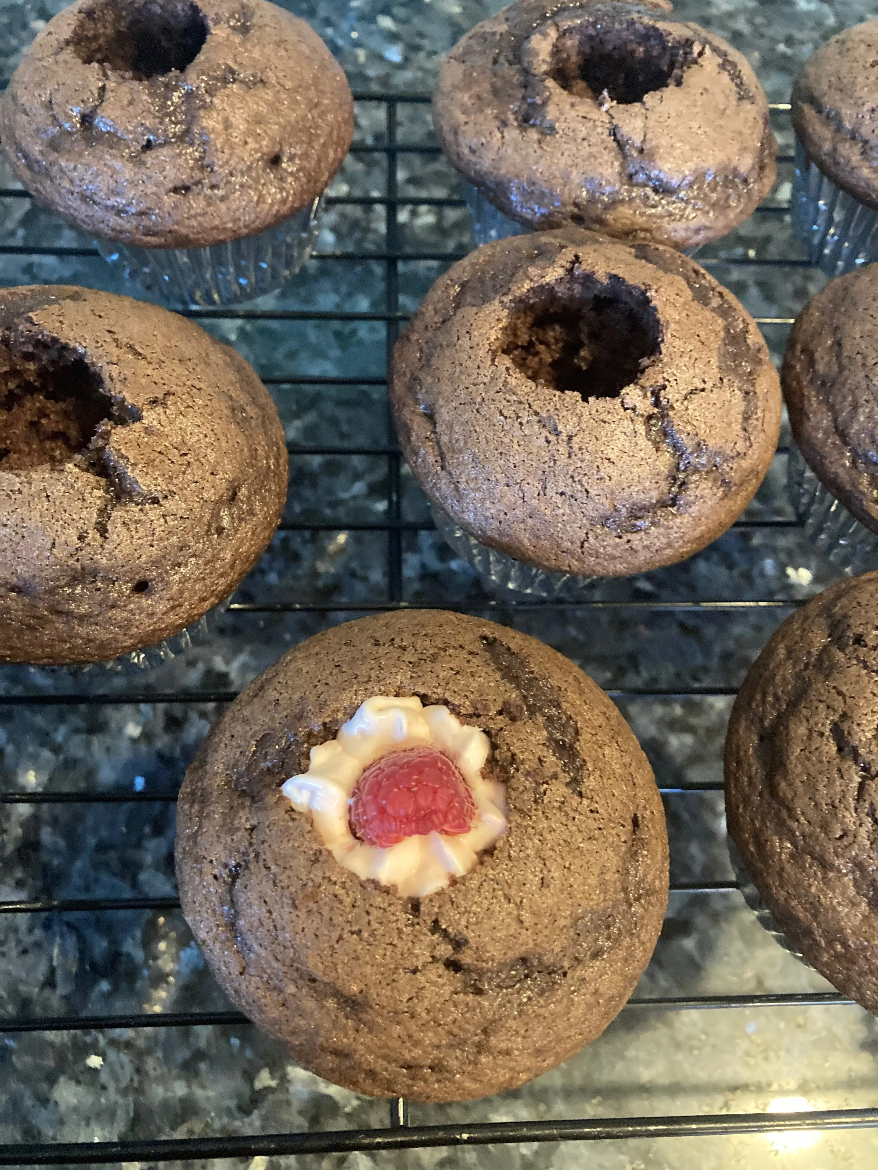 filled cupcakes with berries