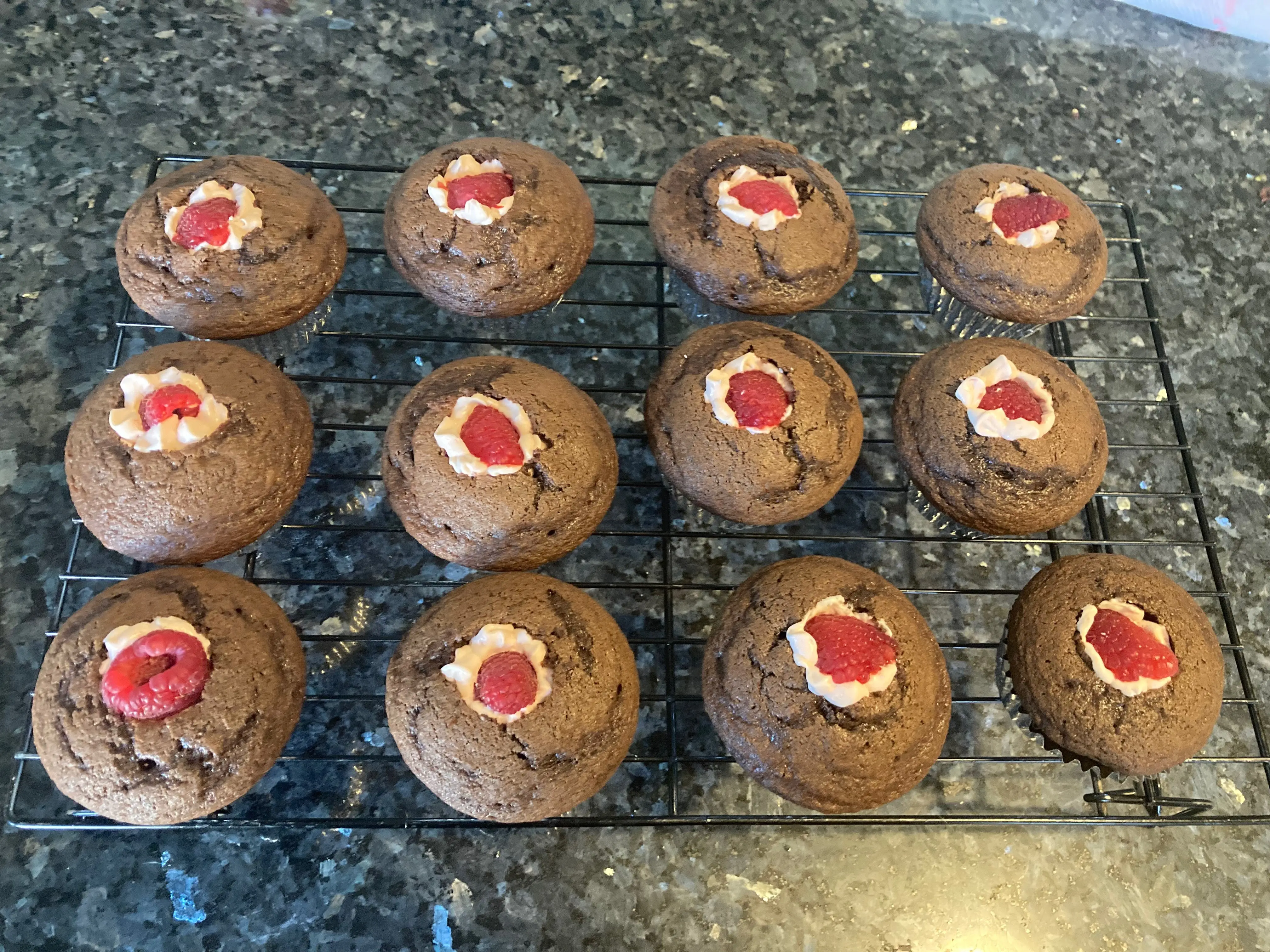 filled cupcakes with berries