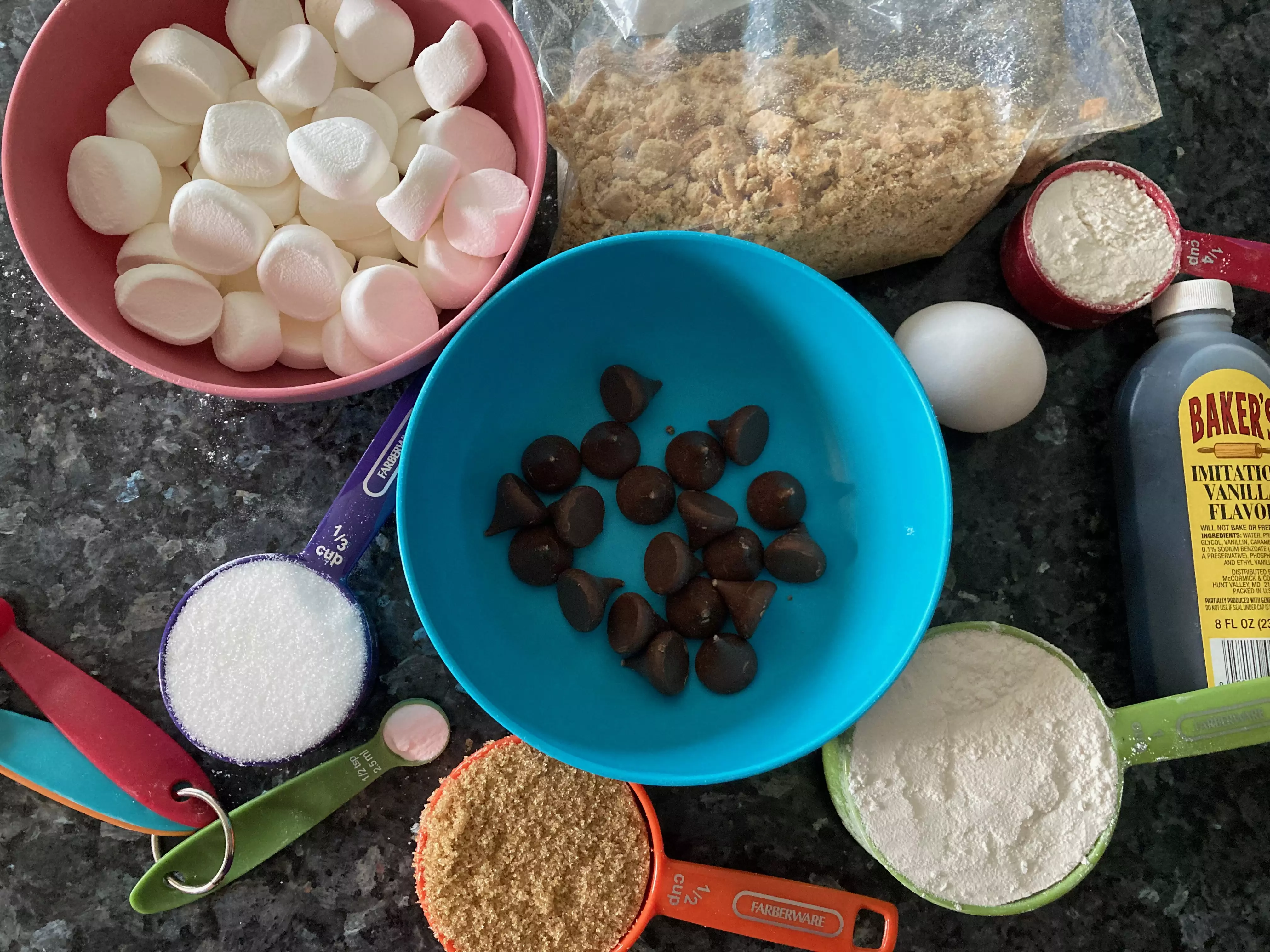 S'Mores Cookie Ingredients