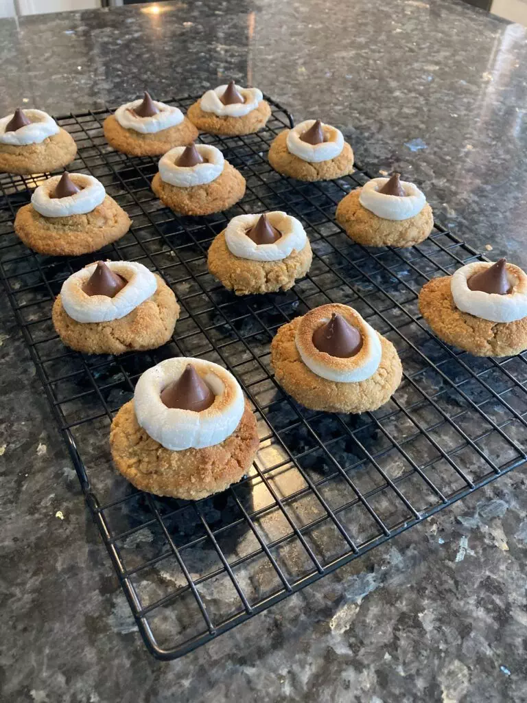 tray of s'mores kiss cookies