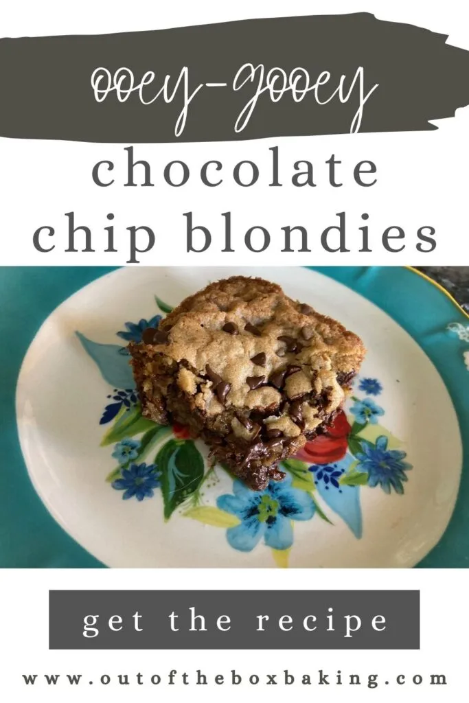 Ooey-Gooey Chocolate Chip Blondies from Out of the Box Baking.com