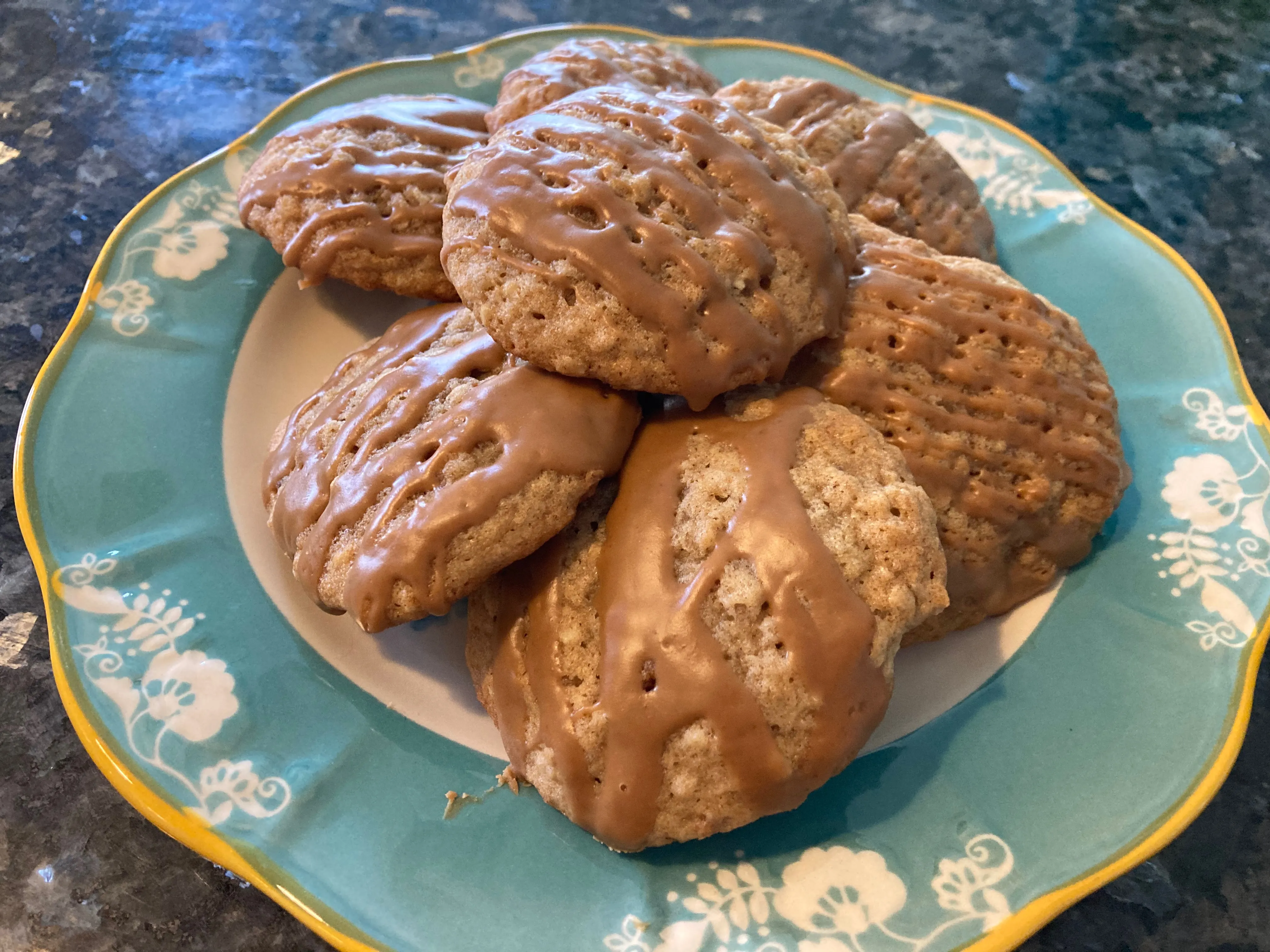 Best Biscoff Banana Cookies with drizzle