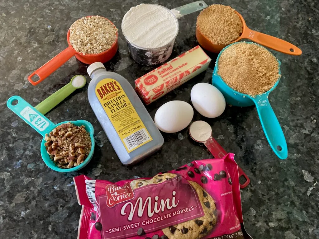 Ooey-Gooey Chocolate Chip Blondie Ingredients from Out of the Box Baking.com