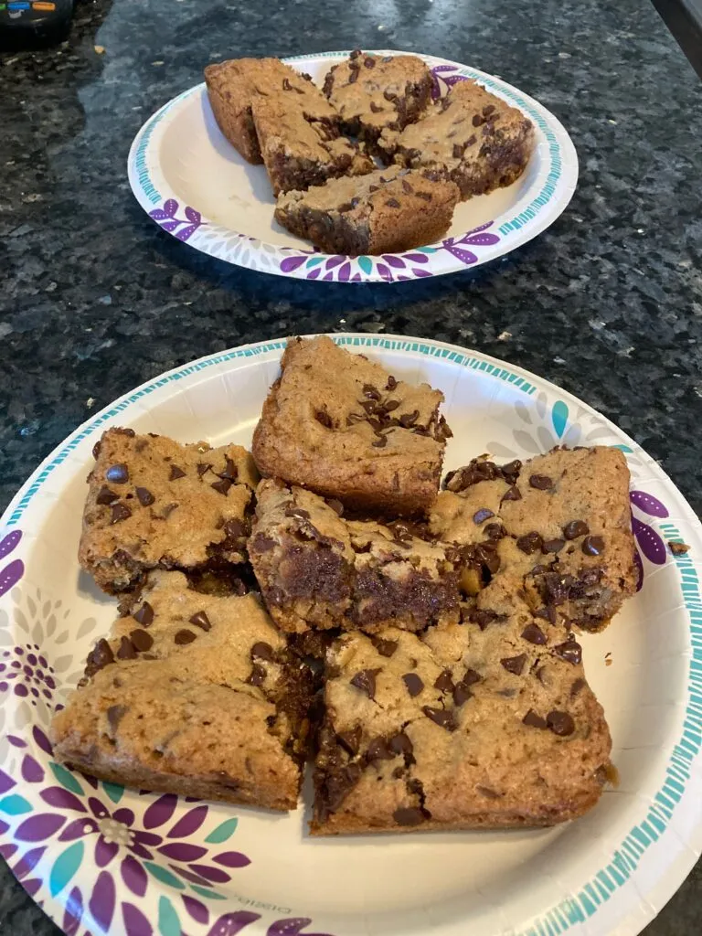 Ooey-Gooey Chocolate Chip Blondies from Out of the Box Baking.com