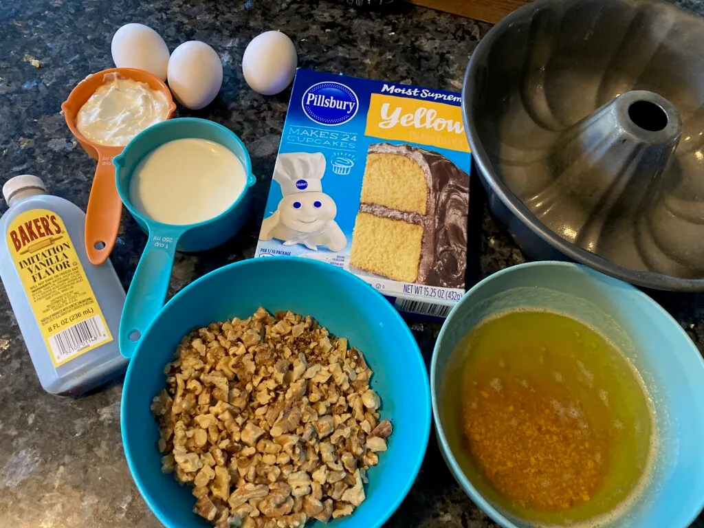Luscious Brown Butter Walnut Cake with Maple Glaze from Out of the Box Baking.com