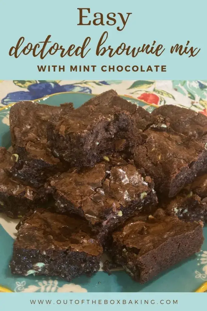 Easy Doctored Brownie Mix with Mint Chocolate from Out of the Box Baking.com