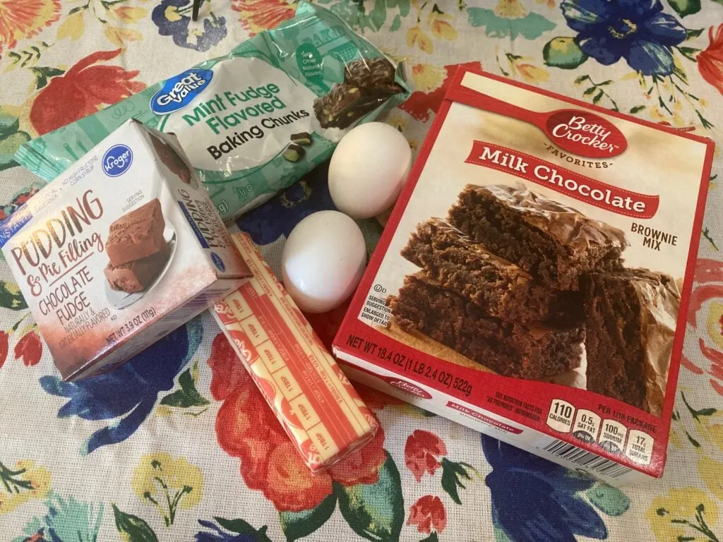 Easy Doctored Brownie Mix with Mint Chocolate from Out of the Box Baking.com