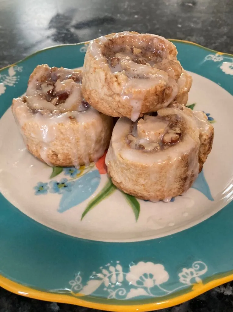 Flaky Pie Crust Cinnamon Rolls with Maple Glaze from Out of the Box Baking.com