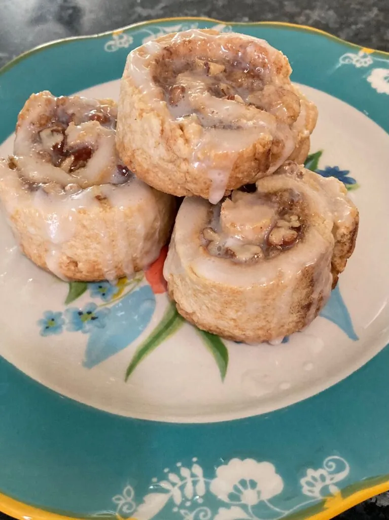 Flaky Pie Crust Cinnamon Rolls with Maple Glaze from Out of the Box Baking.com