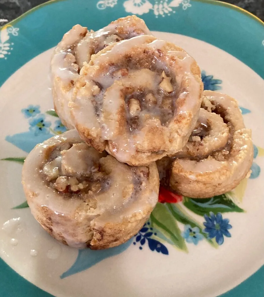Flaky Pie Crust Cinnamon Rolls with Maple Glaze from Out of the Box Baking.com
